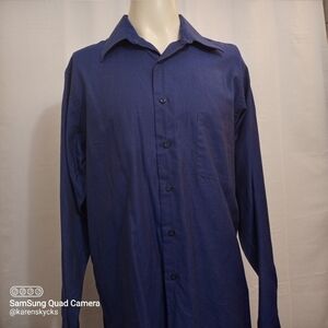 𝅺dkny Long Sleeve Button Up Dress Shirt Men's Size 16½ 34/35